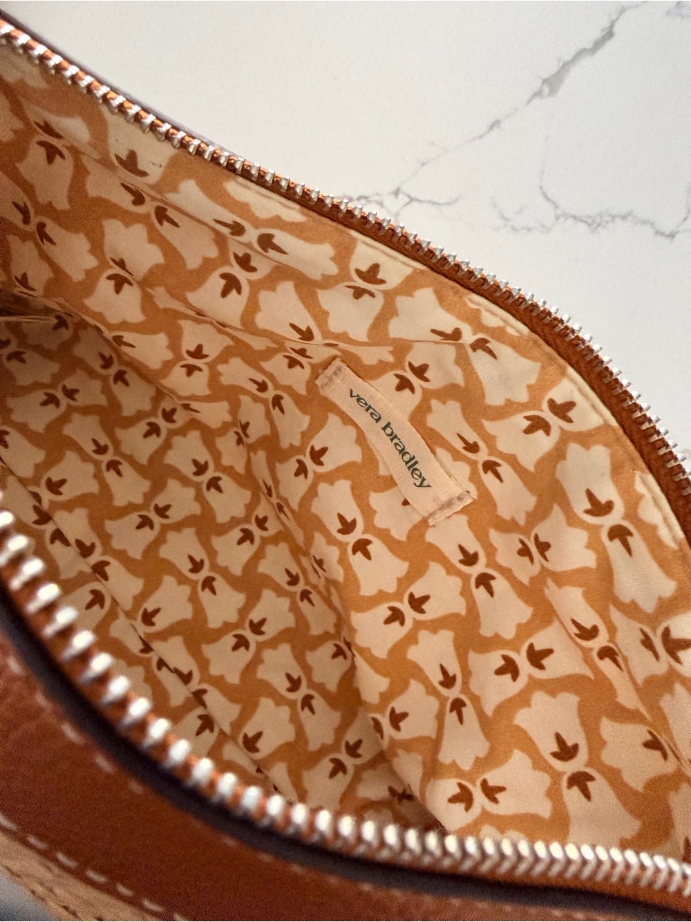 Vera Bradley Beige Woven Mini Bag with Brown Trim - Picture 4 of 4